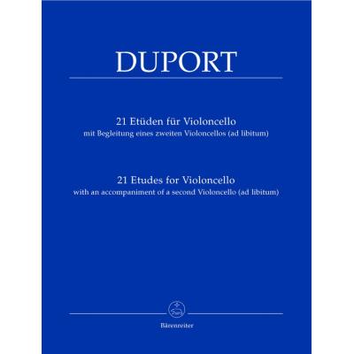 Méthodes et pédagogie BARENREITER DUPORT JEAN-LOUIS - 21 ETUDES POUR VIOLONCELLE Violoncelle
