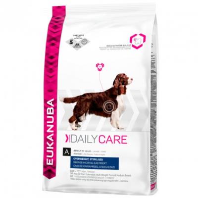 Croquettes eukanuba adulte daily care surpoids ou stérilisés sac 2,5 kg
