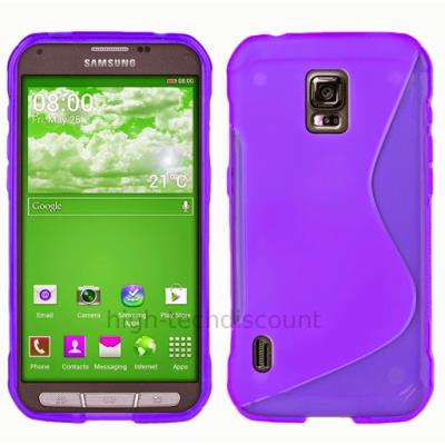 Housse etui coque silicone gel fine pour Samsung G870 Galaxy S5 Active + film ecran - MAUVE