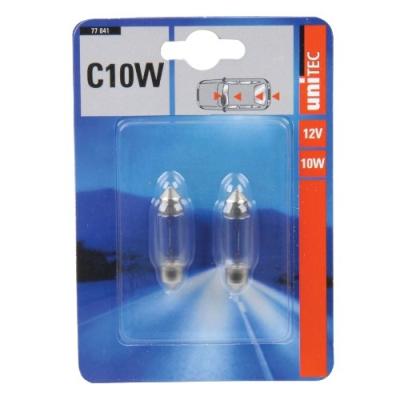 Unitec ampoule voiture 12 volt 10 watt c10w lot de 2 77841