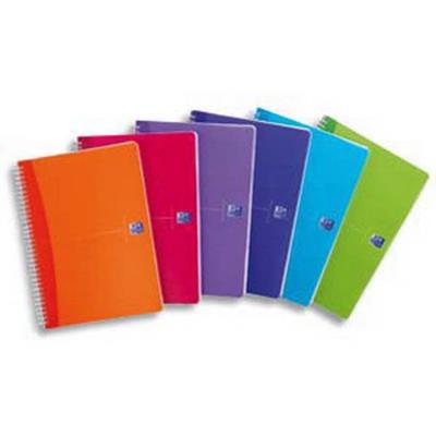 Lot de 5 Cahiers COLOR spiralé 180 pages Quadrillé 5 x 5 Format 21 x 29 7 cm. Couverture polypro