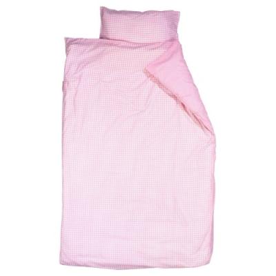 taftan - housse de couette et taie d'oreiller vichy rose (100 x 135 cm) - rose