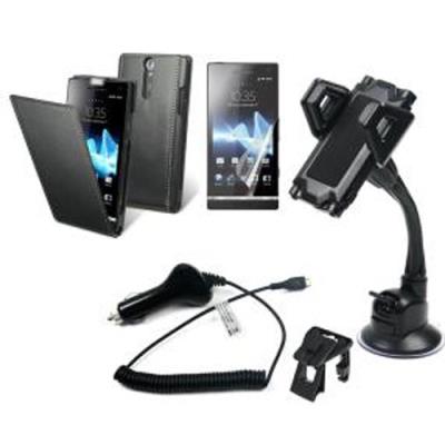 Pack premium slim noire screen cac carsup pr xperia s** Muvit