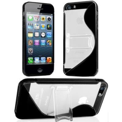 Coque Stand-Case noire transparente pour Apple iPhone 5