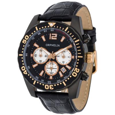 Montre Orphelia Intense-153-6901-44 en Cuir Noir