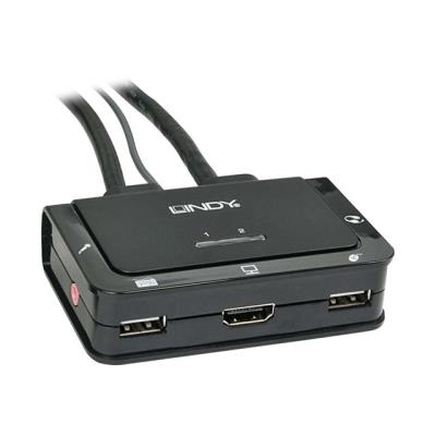 Lindy Compact 2 Port KVM Switch - KVM-schakelaar - 2 poorten - desktop