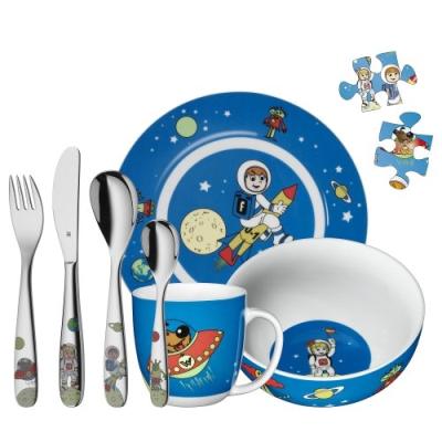 wmf 1281209000 set vaisselle et couverts pour enfants motif willy miy fred space 7 pièces