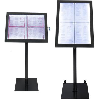 Porte-menu LED 4xA4 avec pied et socle