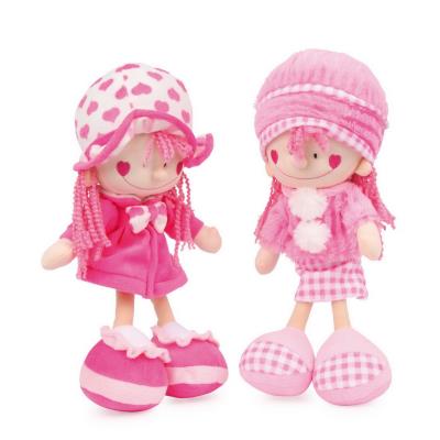 Poupées en tissus rose Charlotta et Charlie