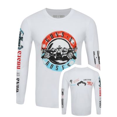 Guns N' Roses T-Shirt à manches longues Motorcross Logo Homme Blanc - Taille XXL