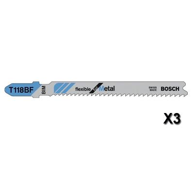 Lot De 3 Lames De Scie Sauteuse Flexible For Metal T118Bf L 92 Mm Bosch 2608636232