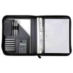 Porte-documents Alassio 2 En 1 A4 - Cuir Synthétique Noir - 6 Compartiments + Bloc-notes - 36,5x29x5,5 Cm - 3