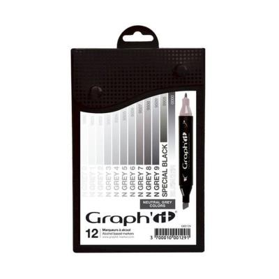 Set 12 Marqueurs à alcool Graph'it - Neutral Greys colors - Graph it