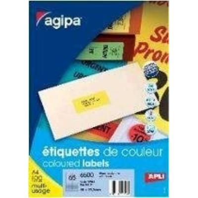 Etiquettes jaunes format 105x37mm 16 planche boite de 1600 étiquettes apli a119881