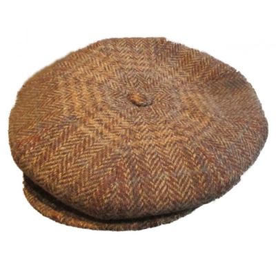 casquette vintage beige marron foncé 100% laine taille 54 cm homme femme enfant rockabilly pin up
