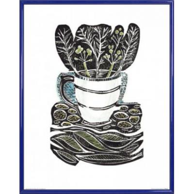 Poster Reproduction Encadré: Ail - Wild Garlic, Amanda Colville (50x40 cm), Cadre Plastique, Bleu