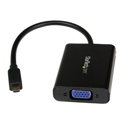 StarTech.com Micro HDMI naar VGA adapter met Audio voor Smartphones / Ultrabooks / Tablets 1920x1200 - Micro HDMI naar VGA M/V videoconverter - zwart