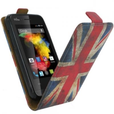 Etui a rabat drapeau anglais Vintage pour Wiko Goa