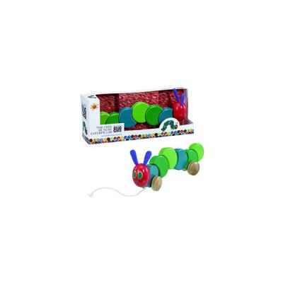 La chenille qui fait des trous : Chenille à tirer en bois, 30cm.