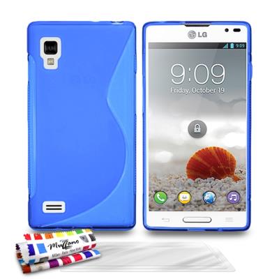 Coque Souple ORIGINALE Ultra Fine Bleu , Le S, Premium de MUZZANO pour LG L9 + 3 Protections Ecran , UltraClear, Pour LG L9