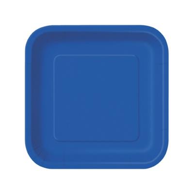 Assiettes bleues carrées (x14)