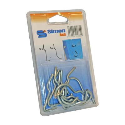 LOT de 10 crochets simples métallique pour panneau