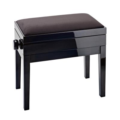 Accessoires claviers K&M BANC DE PIANO AVEC RANGEMENT PARTITIONS - BANC FINITION NOIR BRILLANT , SIÈGE VELOURS NOIR Banquettes claviers - pianos