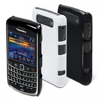 Coques arrieres noire & blanche glossy & screen pr Blackberry 9700**