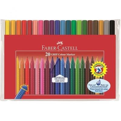 Faber-Castell - Stylos feutres GRIP COLOUR MARKER, étui de 20