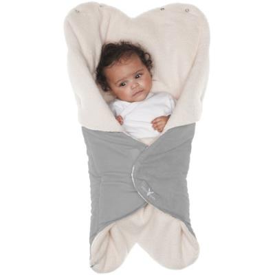 Wallaboo - babynomade couverture enveloppante nore - polaire extra douce - gris
