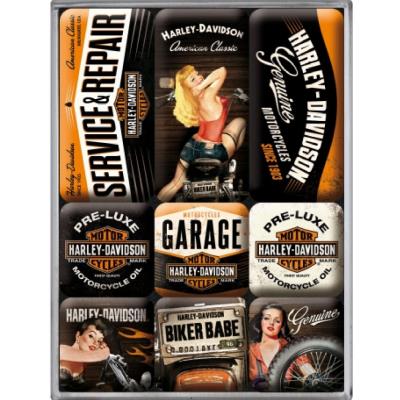 Lot de 9 Mini Aimants Harley Davidson