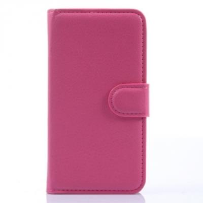 Etui type portefeuille fushia pour Wiko Sunset avec rabat latéral articulé fonction stand