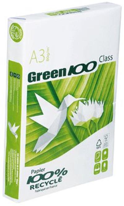 Green 100 - Ramette Papier Recyclee Green 100 A3 80g Blanc