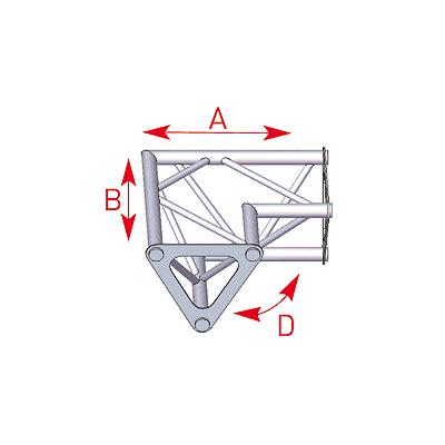 ASD 57ASD1522 / Angle 2 départs 90Â° horizontal lg 0m25 x 0m25