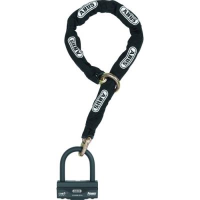 Abus - antivol moto u 58 + chaîne loop homologué sra 120 cm noir