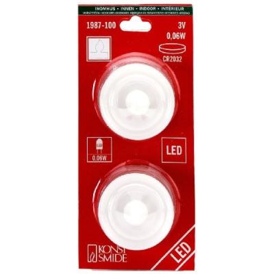 KONSTSMIDE 1987-100 2 BOUGIES CHAUFFE-PLAT + INTERRUPTEUR + 2 LED BLANC CHAUD 3 V