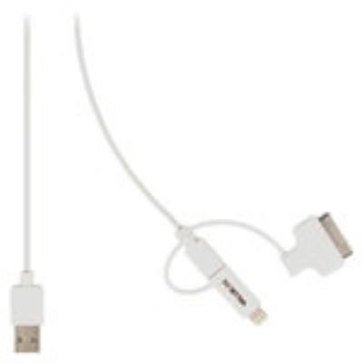 Câble de synchronisation et de chargement usb 2.0 a mâle - micro b mâle avec adaptateur lightning et adaptateur pour station da