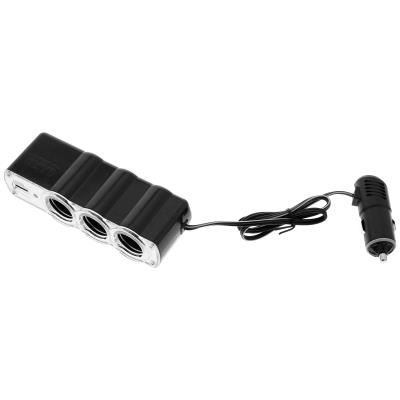 Répartiteur Multiprise Chargeur 3x prises Allume-cigare + 1x prise USB