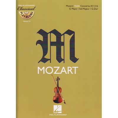 Partitions classique HAL LEONARD MOZART W.A. - CONCERTO EN SOL MAJEUR KV 216 + CD - VIOLON Violon