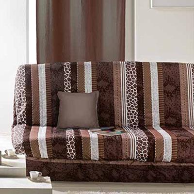 Douceur d'intérieur 1604268 housse clic clac mat + bande socle polyester imprimé serpentine polyester choco 140 x 120 x 140 cm