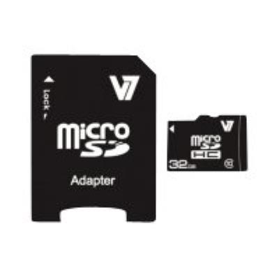 V7 VAMSDH32GCL10R-2E - flashgeheugenkaart - 32 GB - microSDHC