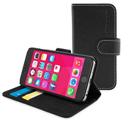 Coque iPhone 6s, Snugg™ - Étui à Rabat de type Flip Cover / Smart Case En Cuir Noir Avec Garantie À Vie Pour Apple iPhone 6s