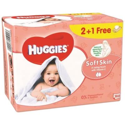 HUGGIES Nouvelles Lingettes Soft Skin 2+ 1 Gratuit