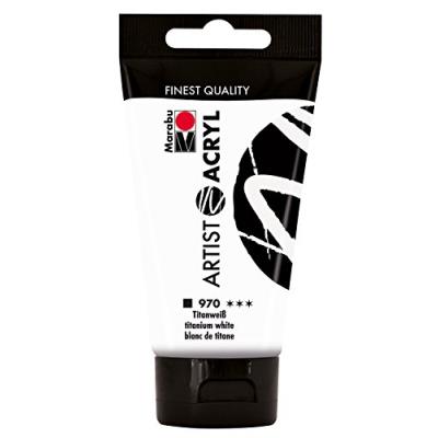 Marabu Peinture Acrylique Artist Acryl, 75 Ml, Blanc De 122002970