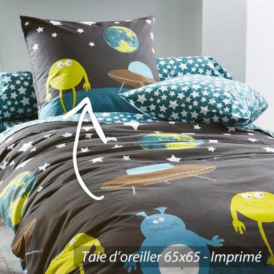 Taie d'oreiller 65x65 cm 100% coton MONSTERS