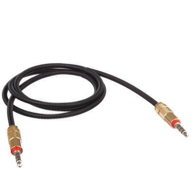 Lilware 3.5mm à 3.5mm AUX Audio Câble Braid en Métal avec Jack en Métal. Noir