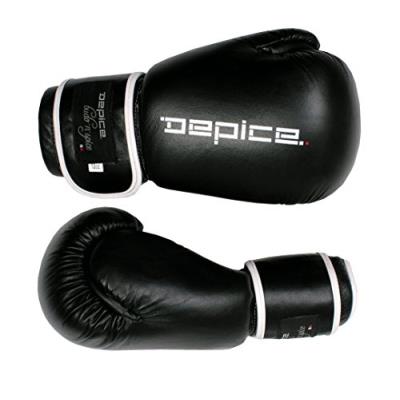 Depice topline gants de boxe en cuir uni noir - noir