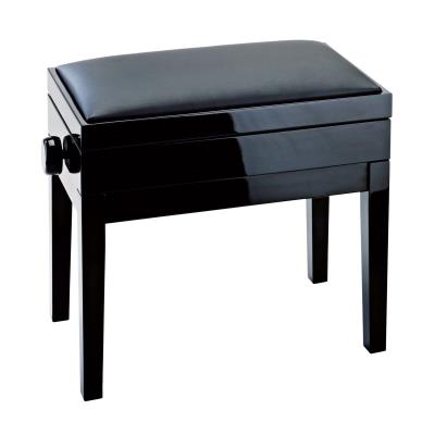 Accessoires claviers K&M BANC DE PIANO AVEC AVEC RANGEMENT PARTITIONS - BANC FINITION NOIR BRILLANT , SIÈGE SIMILI CUIR NOIR Banquettes claviers - pianos