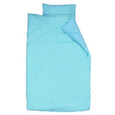 taftan - housse de couette et taie d'oreiller vichy turquoise (100 x 135 cm) - turquoise
