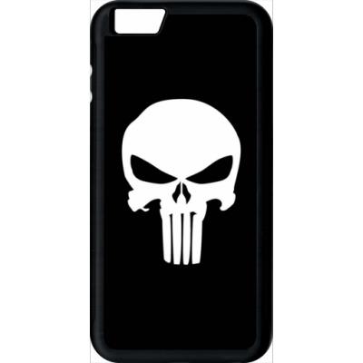 Coque apple iphone 6 plus tête de mort sur fond noir